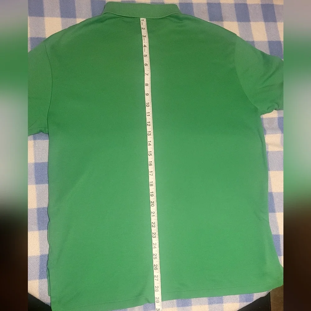 Green Ralph Lauren Classic Polo Shirt. With Fitted Sleeves. Size L custom fit - Picture 7 of 9